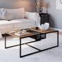 MESA DE CENTRO DECORATIVA MDP Y METAL 100 X 60 X 35 CM NEGRO