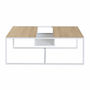MESA DE CENTRO DECORATIVA MADERA Y METAL 100 X 60 X 35 CM BLANCO