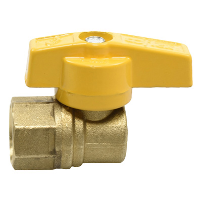 VÁLVULA ANGULAR PARA GAS 1/2" X 3/8" DE LATÓN