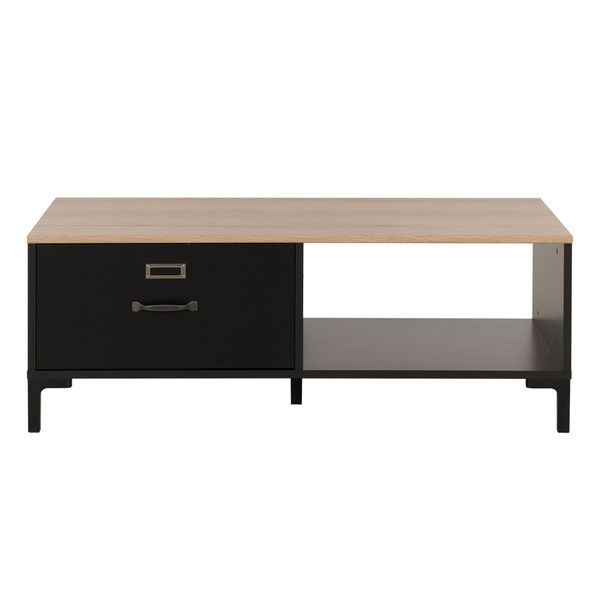 MUEBLE PARA TV PARA 42 PULGADAS MADERA INDUSTRIALIZADA NEGRO Y NATURAL 110 X 60 X 46 CM