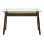 MESA CENTRO DECORATIVA VIDRIO Y MADERA 120 X 45 X 77 CM CAFÉ
