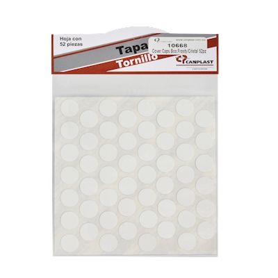 TAPA DE TORNILLO AUTOADHERIBLE 1.4 CM BLANCO 52 PIEZAS
