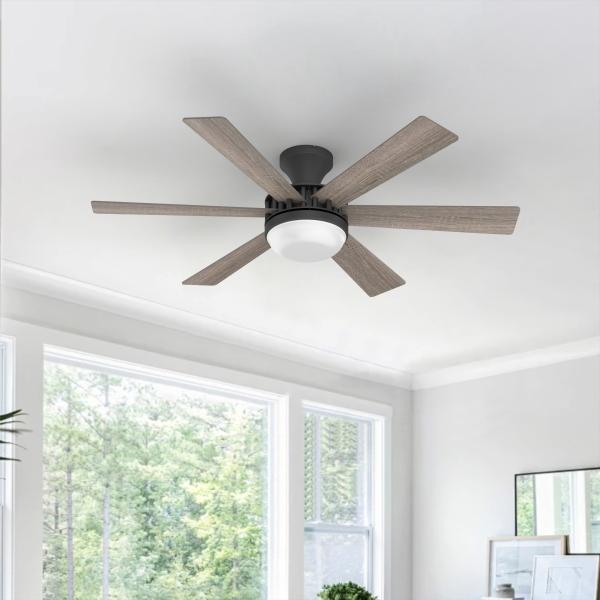 VENTILADOR DE TECHO WEATHERLY 56" LED INTEGRADO PARA INTERIOR NEGRO