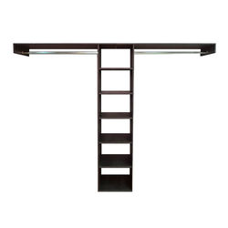 CLÓSET MELAMINA ARMABLE 180 X 240 X 45 CM CAFÉ CON ACCESORIOS