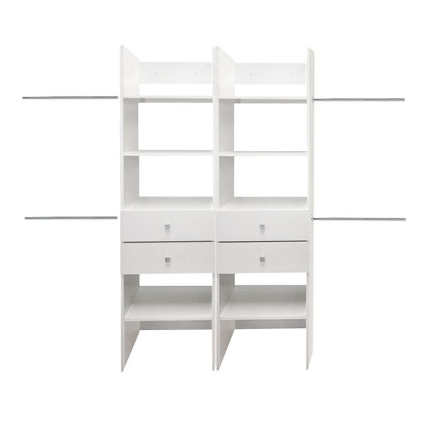 CLÓSET MELAMINA ARMABLE 190 X 100 X 40 CM BLANCO CON 2 CAJONERAS