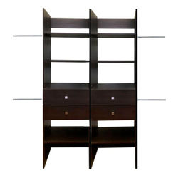 CLÓSET MELAMINA Y MDF ARMABLE 190 X 100 X 40 CM WENGUE CON 2 CAJONERAS PREMIUM