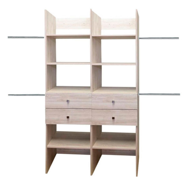 CLÓSET MELAMINA Y MDF ARMABLE 190 X 100 X 40 CM BEIGE CON 2 CAJONERAS