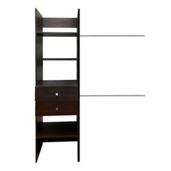 CLÓSET MELAMINA Y MDF ARMABLE 190 X 50 X 40 CM CAFÉ CHOCOLATE CON 2 CAJONES