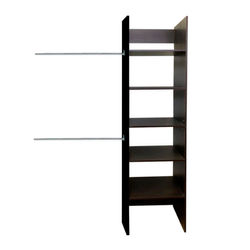 CLÓSET MELAMINA Y MDF ARMABLE 190 X 50 X 40 CM CAFÉ CON ENTREPAÑOS