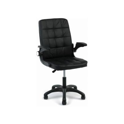 SILLA DE OFICINA TAPIZADO DE CUADROS COLOR NEGRO