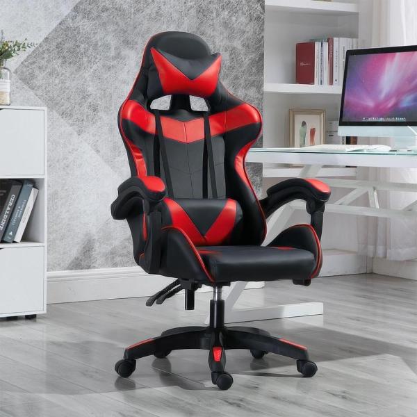 SILLA GAMER ESCRITORIO ERGONÓMICA RECLINABLE ROJA