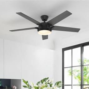 VENTILADOR DE TECHO LAVANDER 56" MODERNO PARA INTERIOR CON LED INTEGRADO NEGRO