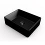 OVALÍN PARA BAÑO DE SOBREPONER NEGRO RECTANGULAR 48 X 37 CM MATE
