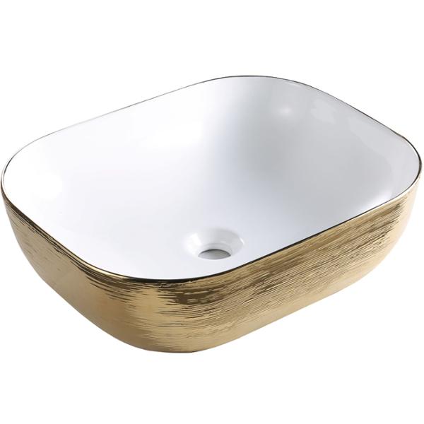 OVALÍN PARA BAÑO DE SOBREPONER DORADO 50 X 39.5 CM CEPILLADO