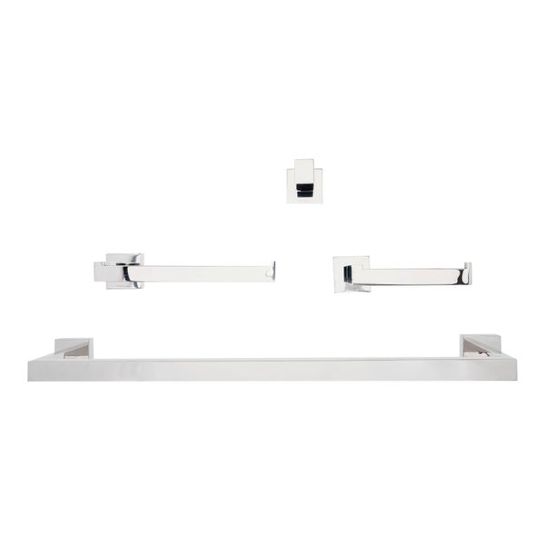 SET DE 4 ACCESORIOS PARA BAÑO TECNOBATH PLATA
