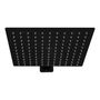 REGADERA CON BRAZO CUADRADA ACERO INOXIDABLE 304 NEGRO MATE TIPO LLUVIA ANTICORROSIÓN