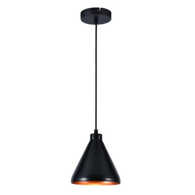 LÁMPARA COLGANTE VINTAGE DE ACERO NEGRO Y COBRE MATE 1 LUZ