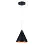 LÁMPARA COLGANTE VINTAGE DE ACERO NEGRO Y COBRE MATE 1 LUZ