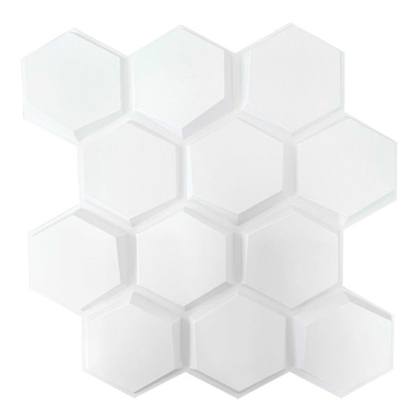 LAMBRÍN PANEL DECORATIVO PVC 50 X 50 CM PARA MURO MIEL BLANCO MATE ADHESIVO