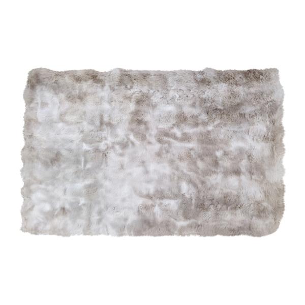 TAPETE PARA SALA POLIÉSTER 70 X 100 CM BEIGE DISEÑO CUBOS SUAVE