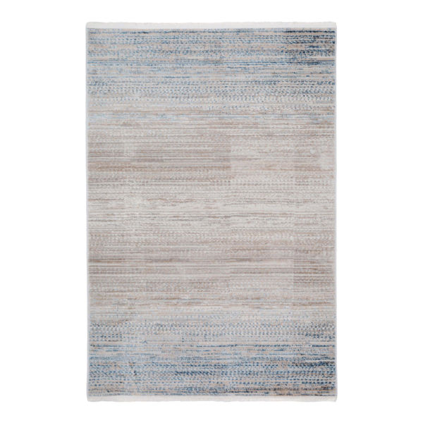 TAPETE PARA SALA POLIÉSTER 120 X 170 CM AZUL CON DISEÑO GEOMÉTRICO ANTIDERRAPANTE