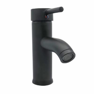 LLAVE PARA LAVABO MONOMANDO NEGRO MATE CUELLO BAJO Y GRAN DURABILIDAD
