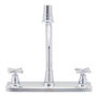 LLAVE PARA FREGADERO DUOMANDO CROMO CUELLO DE ACERO INOXIDABLE 9" 3 ORIFICIOS