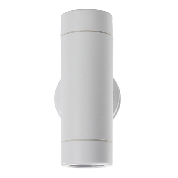 ARBOTANTE DE MURO LED SOBREPONER 12W 2 FOCOS LUZ CÁLIDA IP54 BLANCO