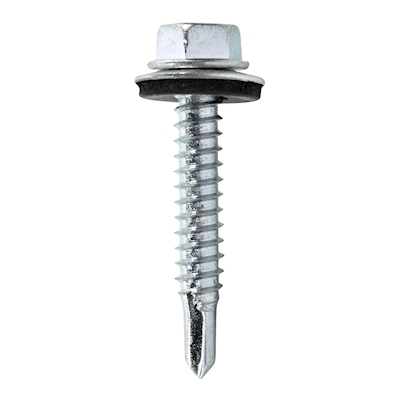 50 TORNILLOS HEXAGONAL AUTOPERFORANTE RONDANA1 1/2 PULGADA PLATA