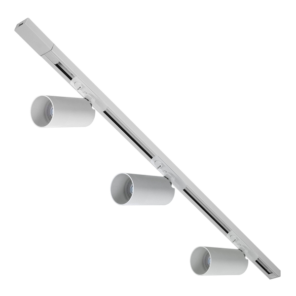 KIT DE 3 LÁMPARAS DE USO EN RIEL EN TECHO TIPO SPOT 14.3 CM X 1 M 3 LUCES BLANCO LUZ CÁLIDA