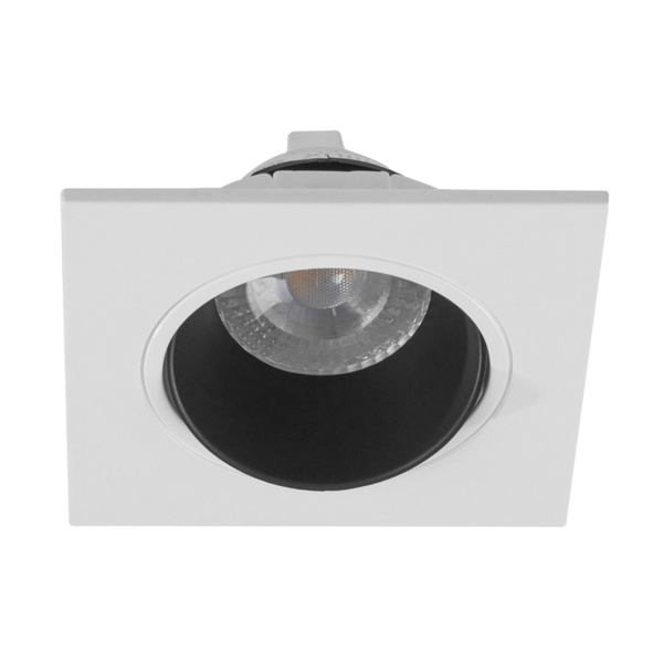 LÁMPARA EMPOTRABLE LED SPOT CUADRADA 3.6" 4.5 W 3000 K BLANCA MATE