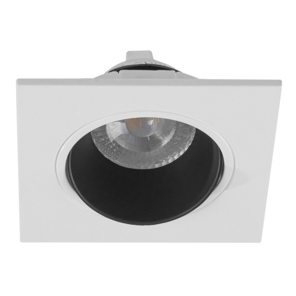 LÁMPARA DE TECHO EMPOTRABLE LED CUADRADA 3.6" 4.5 W BLANCA MATE / NEGRO