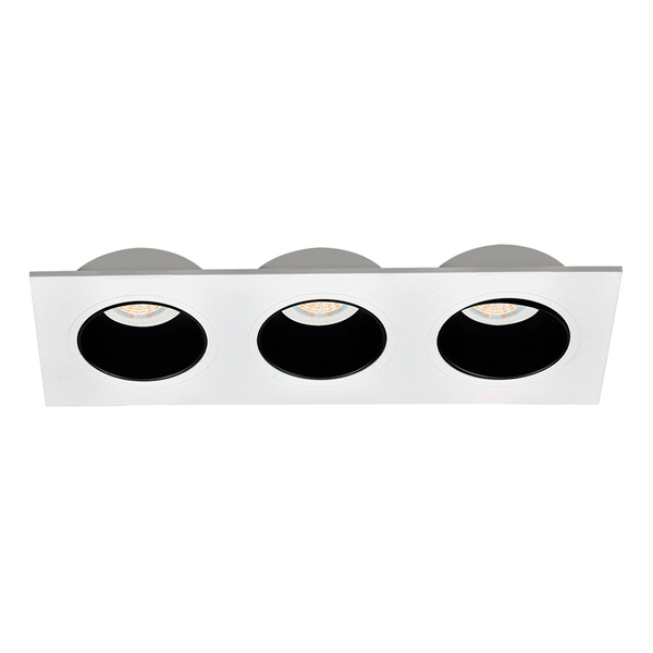 LÁMPARA DE TECHO TRIPLE EMPOTRABLE LED TIPO SPOT RECTANGULAR 13.5 W BLANCA