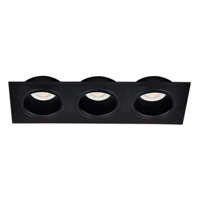 LÁMPARA DE TECHO EMPOTRABLE LED RECTANGULAR 10 PUL 13.5 W NEGRA