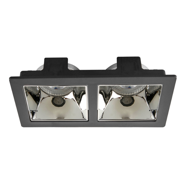 LÁMPARA DE EMPOTRAR EN TECHO TIPO SPOT 3.7 X 16.7 X 9 CM 2 LUCES NEGRO LUZ NEUTRA