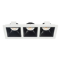 LÁMPARA DE TECHO TRIPLE EMPOTRABLE LED RECTANGULAR 9.4" 13.5 W BLANCA MATE / NEGRO