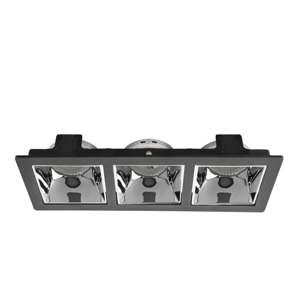 LÁMPARA DE TECHO EMPOTRABLE LED RECTANGULAR 9.4" 27 W NEGRA MATE