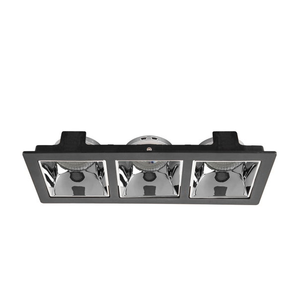LÁMPARA DE TECHO EMPOTRABLE LED SPOT RECTANGULAR 9.4 PUL 13.5 W NEGRA MATE