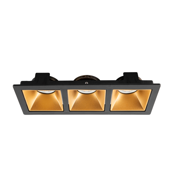 LÁMPARA DE EMPOTRAR EN TECHO TIPO SPOT 3.7 X 24 X 9 CM 3 LUCES NEGRO LUZ CÁLIDA