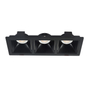 LÁMPARA DE EMPOTRAR EN TECHO TIPO SPOT 3.7 X 24 X 9 CM 3 LUCES NEGRO SIN FOCO