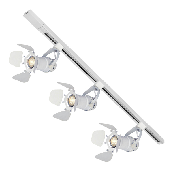 KIT DE 3 LÁMPARAS DE USO EN RIEL EN TECHO TIPO SPOTLIGHT 1 M X 27.3 CM 3 LUCES BLANCO LUZ NEUTRA