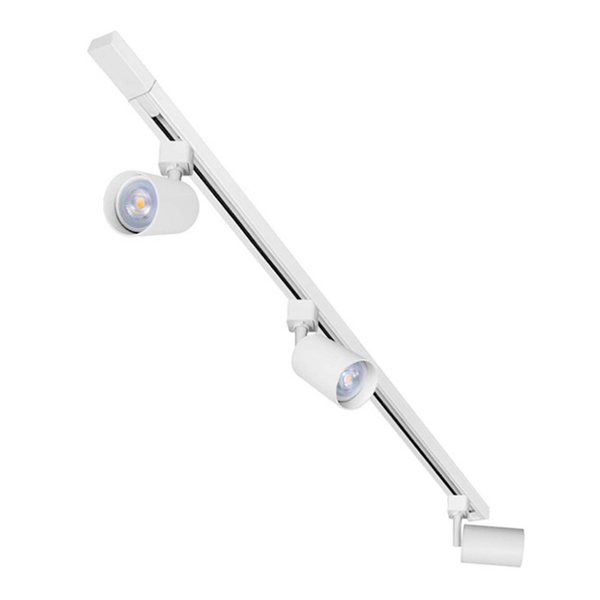 KIT DE 3 LÁMPARAS DE USO EN RIEL EN TECHO TIPO SPOT 12 CM X 1 M 1 LUZ BLANCO LUZ CÁLIDA