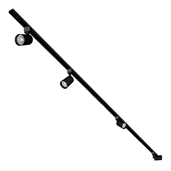 KIT DE 4 LÁMPARAS DE USO EN RIEL EN TECHO TIPO SPOT 12 CM X 2 M 4 LUCES NEGRO LUZ NEUTRA