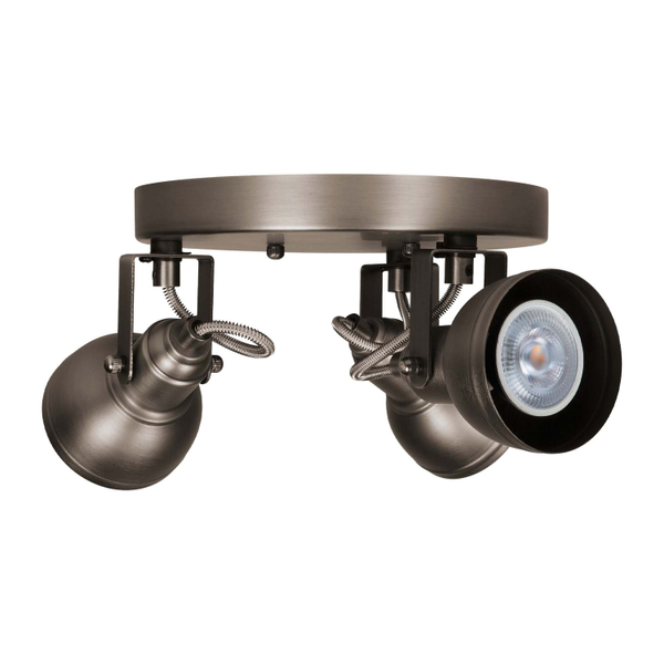 LÁMPARA DE TECHO LED SOBREPONER GU10 CIRCULAR 18 W ACERO LUZ CÁLIDA INTERIOR