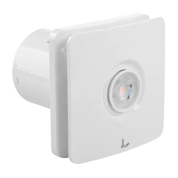 VENTILADOR EXTRACTOR CON FOCO LED 14.8 X 14.8 X 14.9 CM BLANCO ILLUX