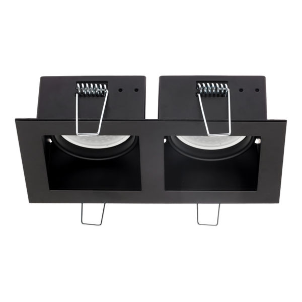 LÁMPARA DE TECHO EMPOTRABLE LED RECTANGULAR 6.5" 50 W NEGRA MATE