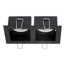 LÁMPARA DE TECHO EMPOTRABLE LED RECTANGULAR 6.5" 50 W NEGRA MATE