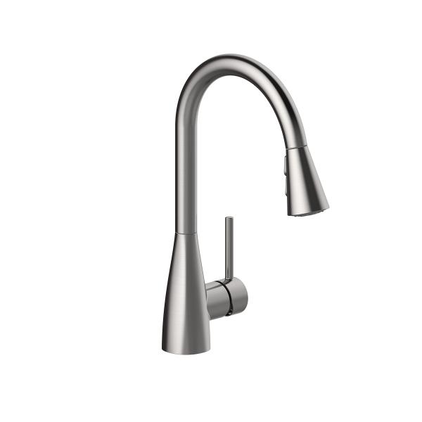 LLAVE MONOMANDO PARA FREGADERO ACABADO ACERO INOX. CON ROCIADOR RETRÁCTIL GFM402