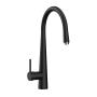 LLAVE PARA FREGADERO MONOMANDO NEGRO MATE PIVOT 17" CON MANGUERA EXTRAÍBLE