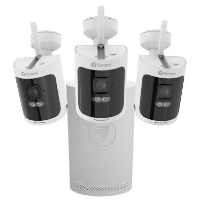 SISTEMA DE SEGURIDAD NVR WIFI 2K SIN CABLES 3 CÁMARAS AUDIO BIDIRECCIONAL Y SIRENA